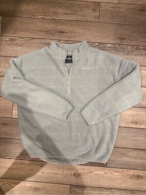 YoungLA Men’s Pale Gray Half-Zip Fleece Pullover